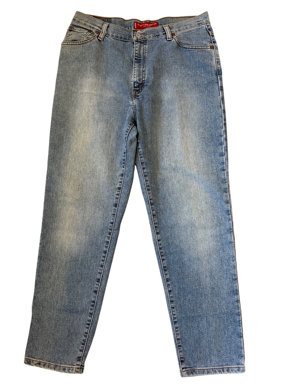 VTG Levi’s 512 Slim Stretch High Rise Taper Jeans 14S Light Blue Wash Y2K 32x28